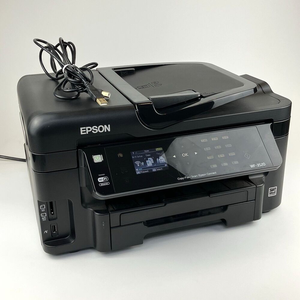 Epson WorkForce WF-3520 All-In-One Inkjet Printer - Printer Error 0x9D /w Cord